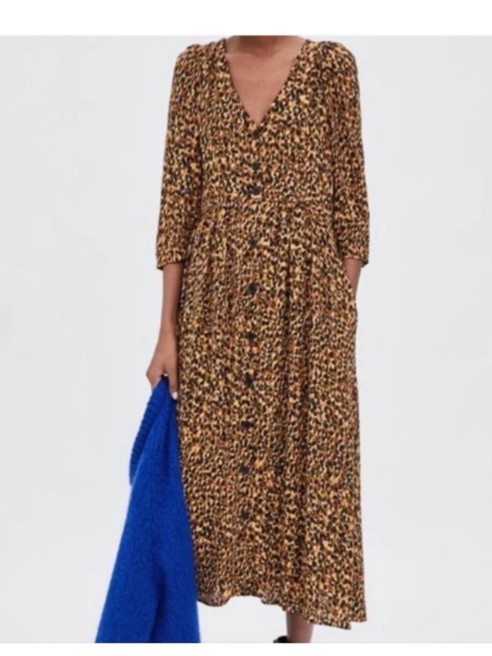 Zara Leopard-Print Maxi Dress in Brown and Black